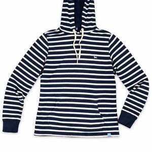 The Black Dog Navy and White Striped Hoodie